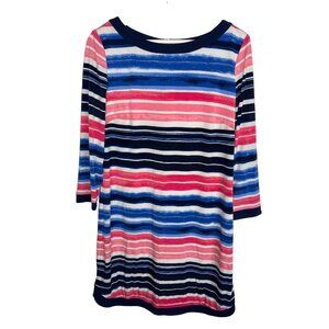 Vince Camuto Striped Shift Dress Pink Blue Size 12 Work Career